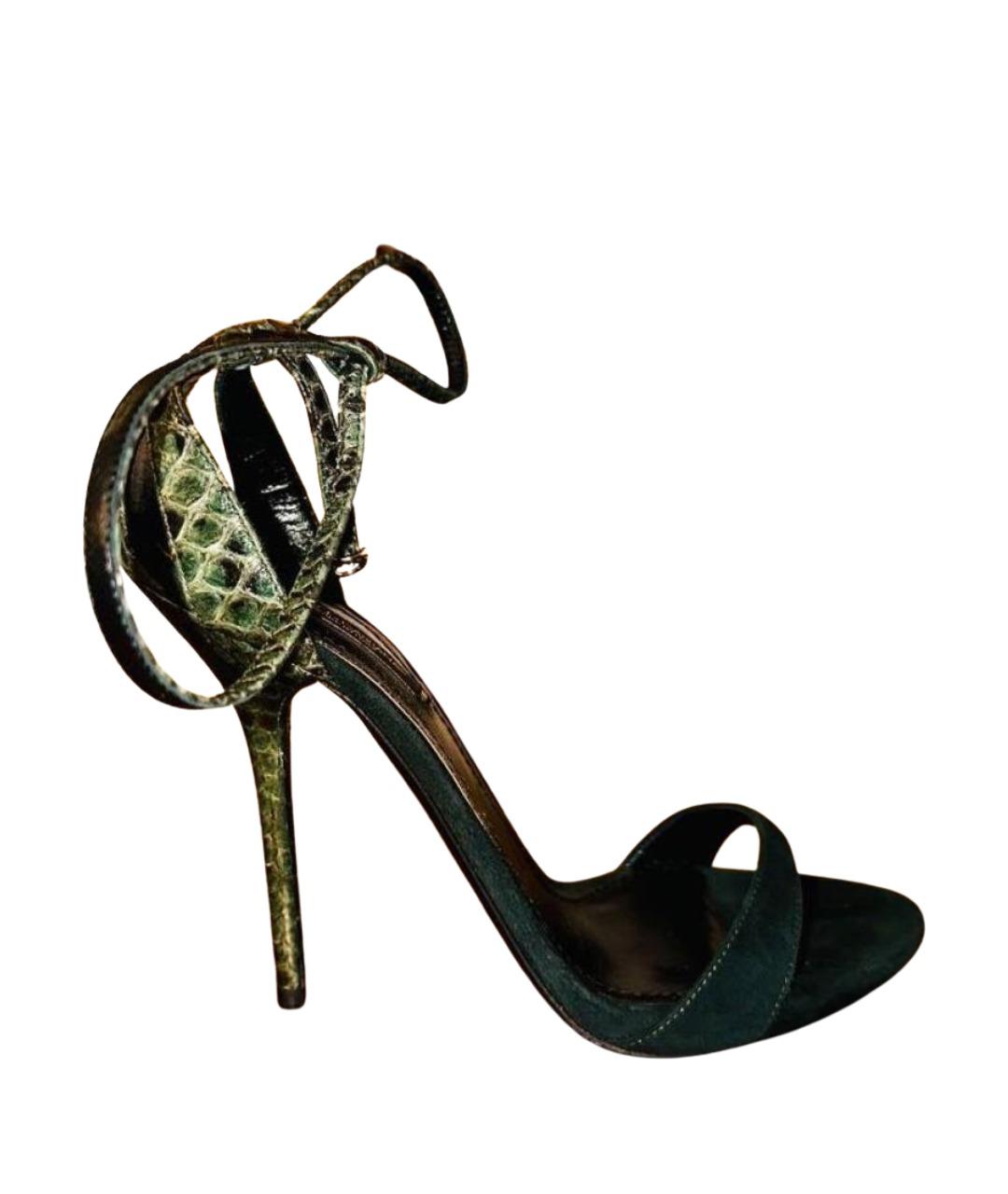DOLCE&GABBANA Зеленые замшевые босоножки, фото 1