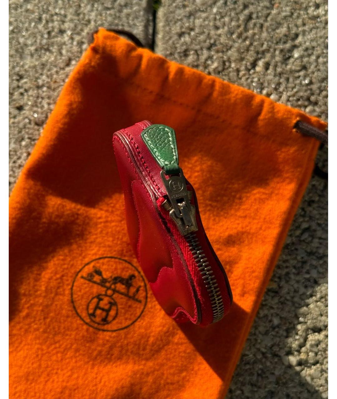 HERMES Красный кожаный кошелек, фото 2