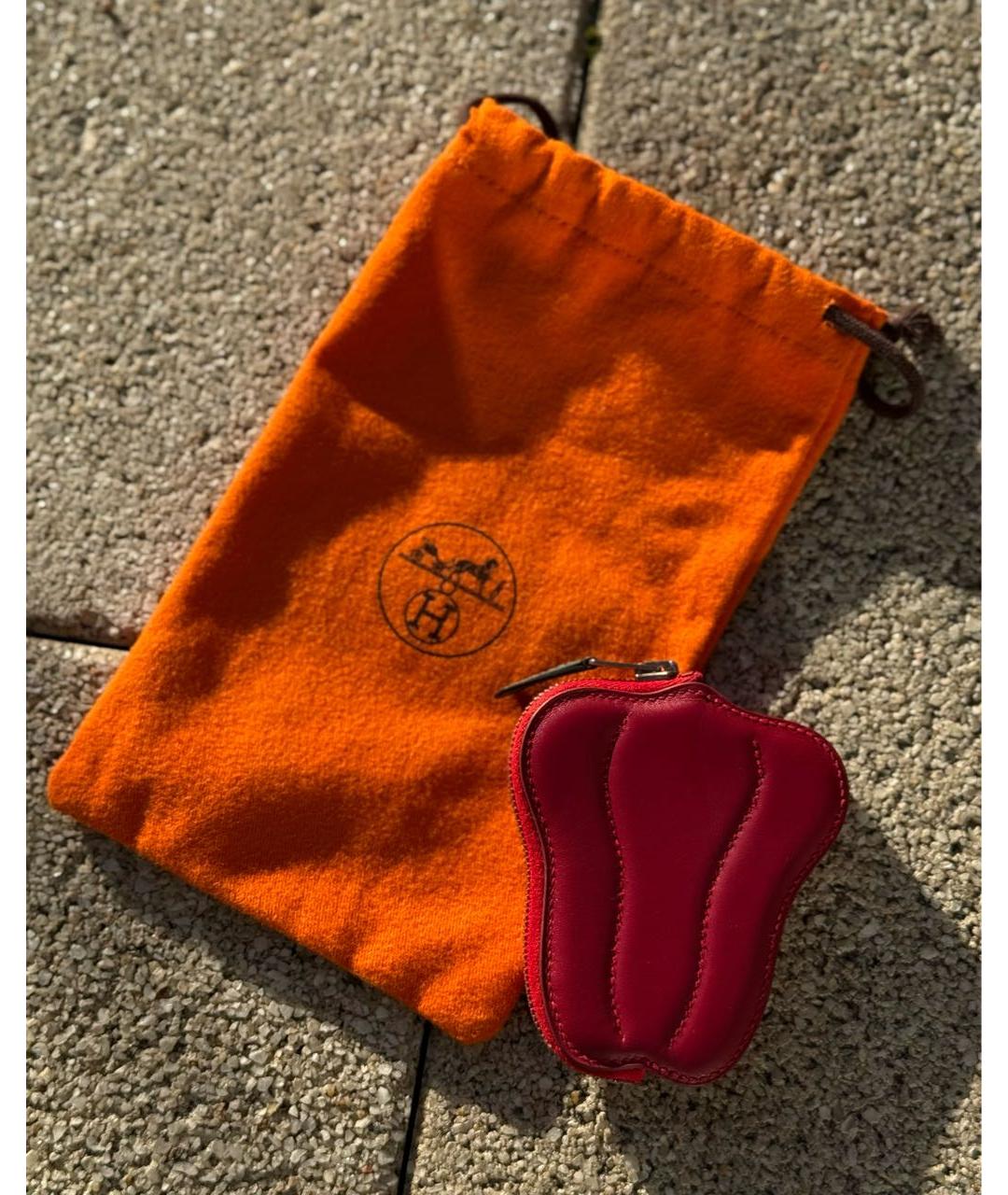 HERMES Красный кожаный кошелек, фото 3