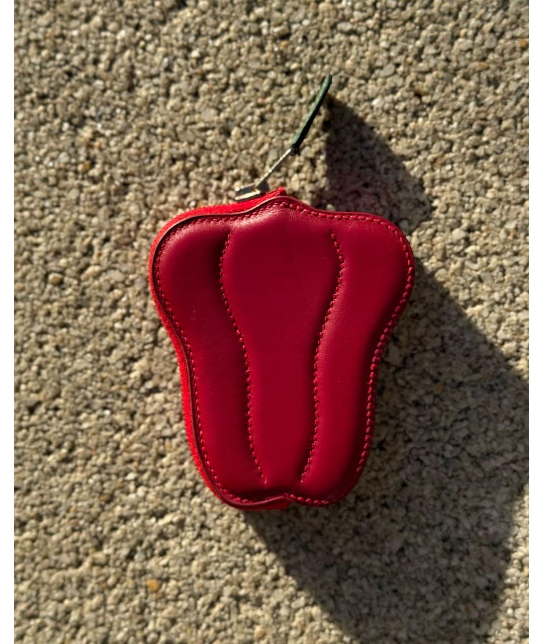 HERMES Красный кожаный кошелек, фото 6
