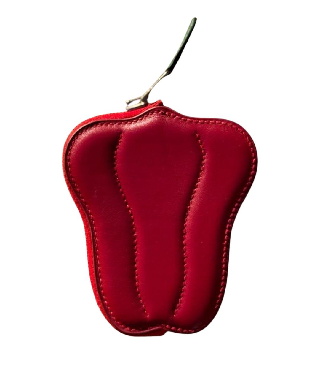 HERMES Красный кожаный кошелек, фото 1