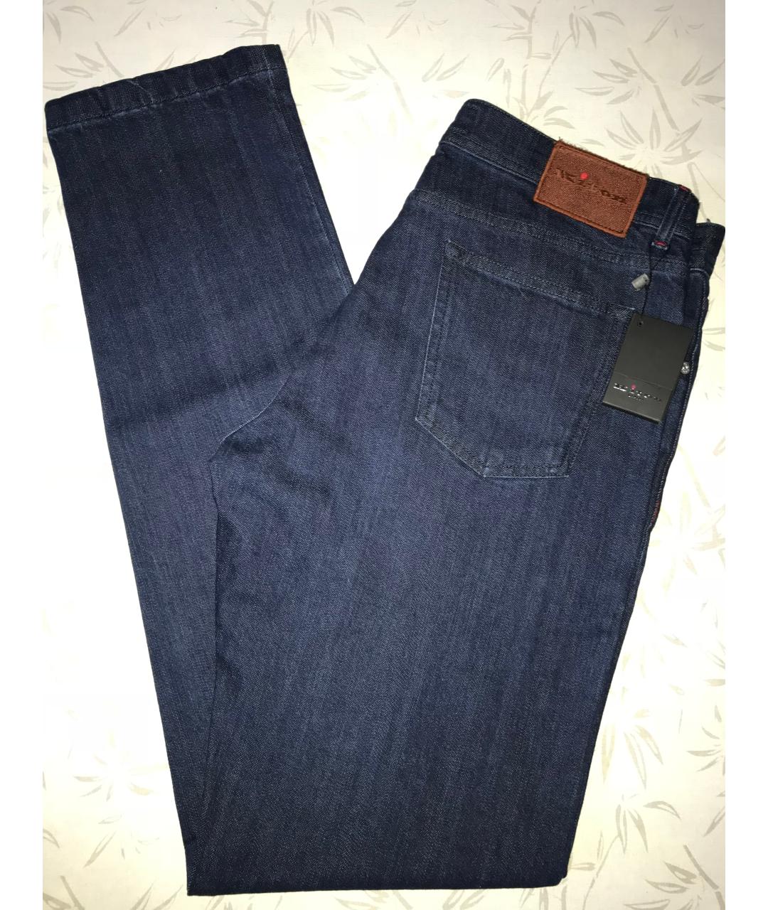 KITON Синие хлопковые прямые джинсы, фото 2