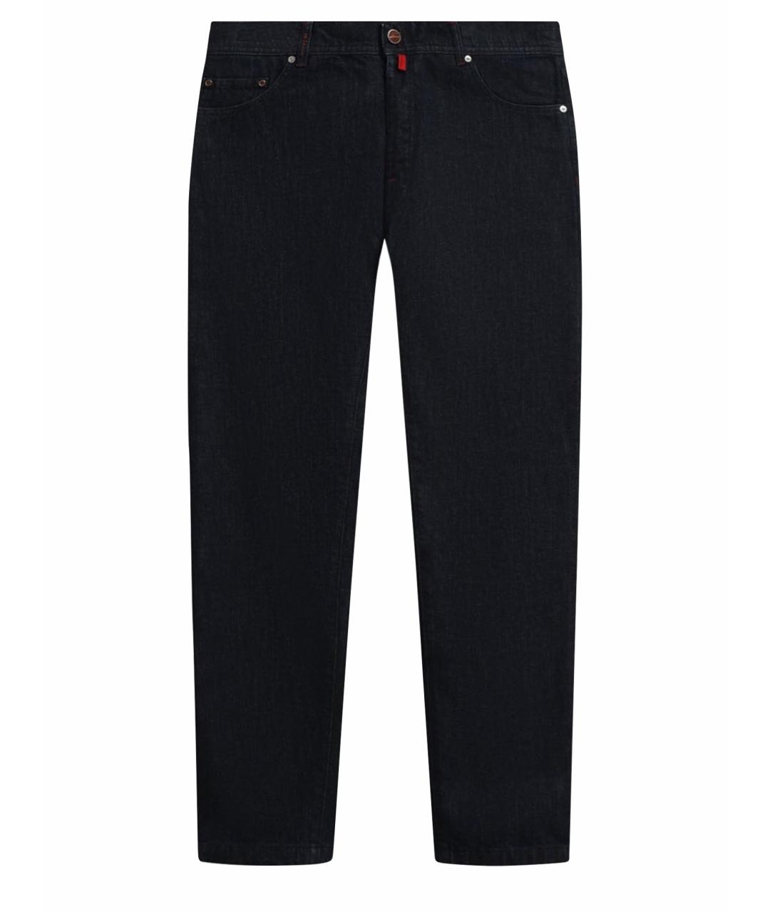 KITON Синие хлопковые прямые джинсы, фото 10