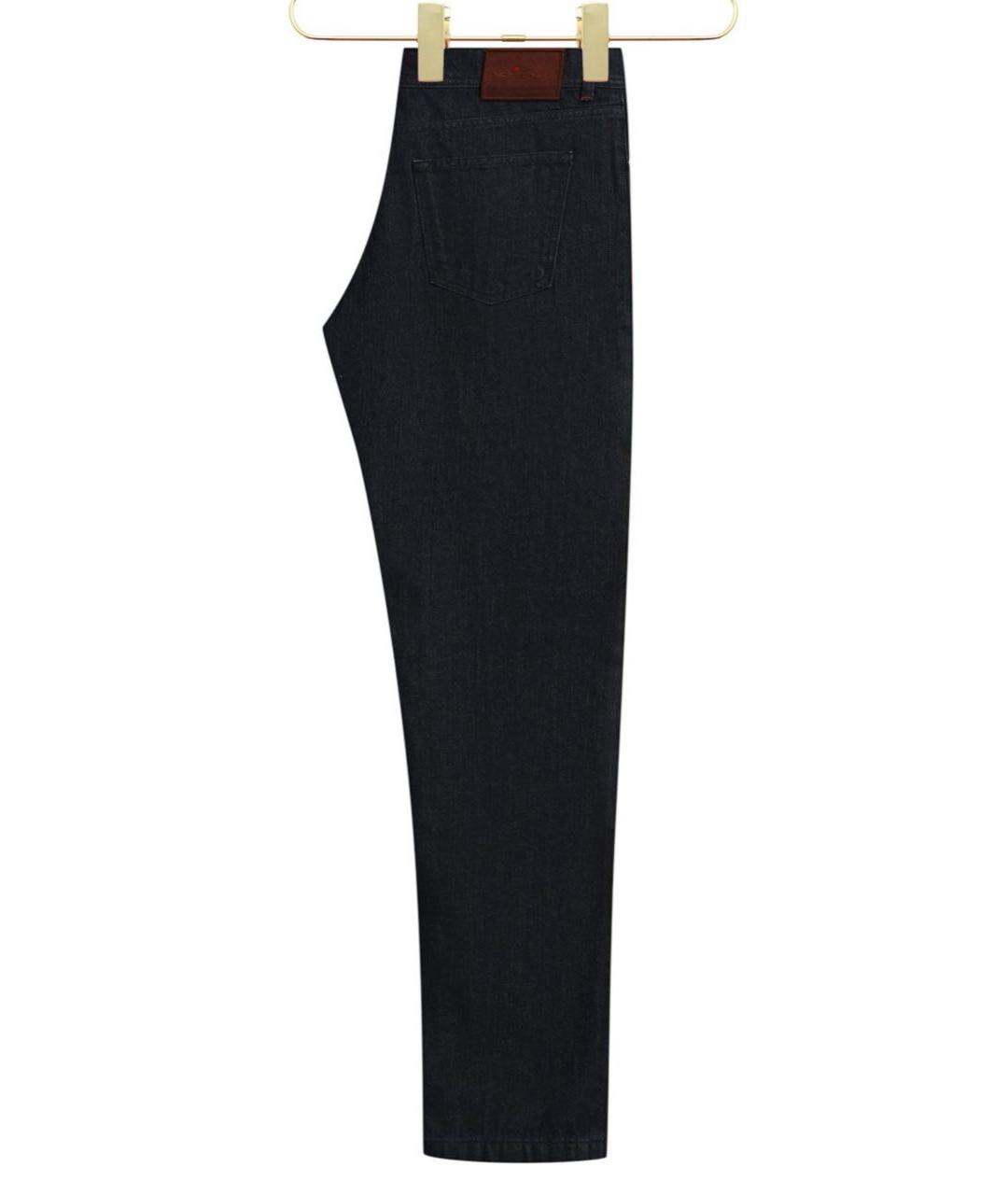 KITON Синие хлопковые прямые джинсы, фото 3