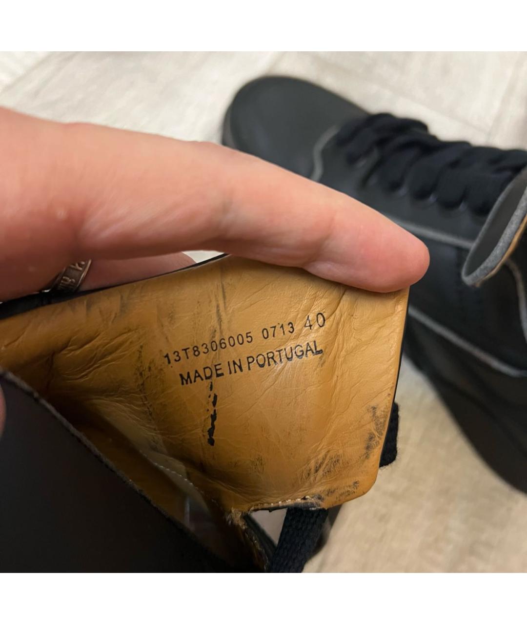 GIVENCHY Черные кожаные высокие кроссовки / кеды, фото 8