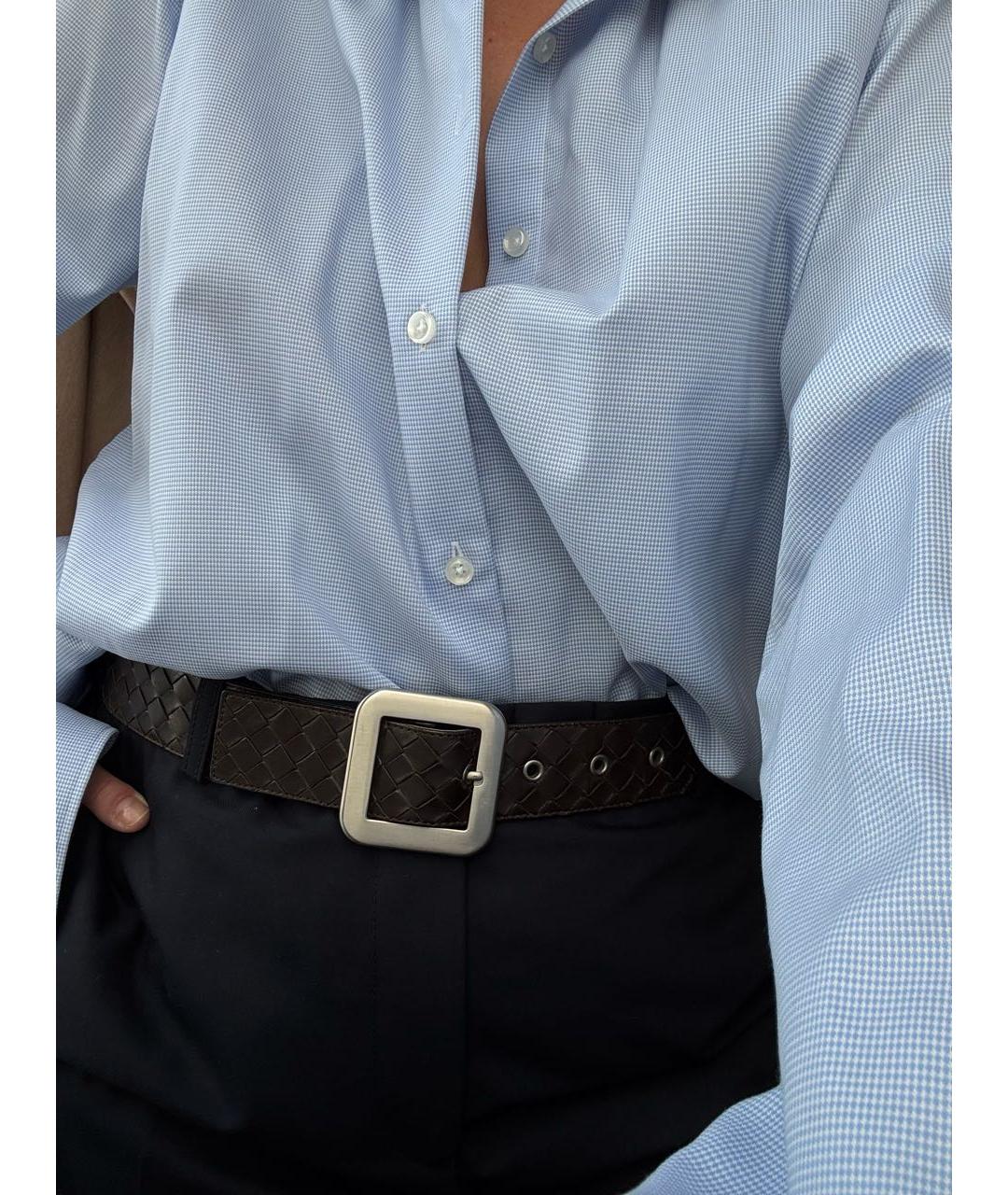 BOTTEGA VENETA Коричневый кожаный ремень, фото 7