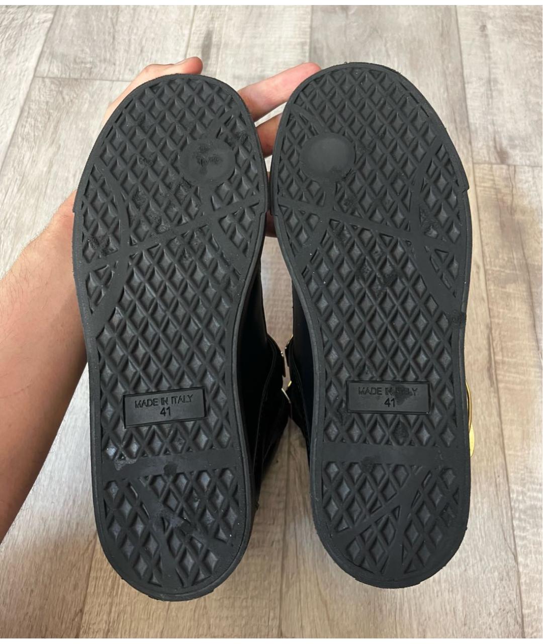 GIUSEPPE ZANOTTI DESIGN Черные кожаные высокие кроссовки / кеды, фото 8