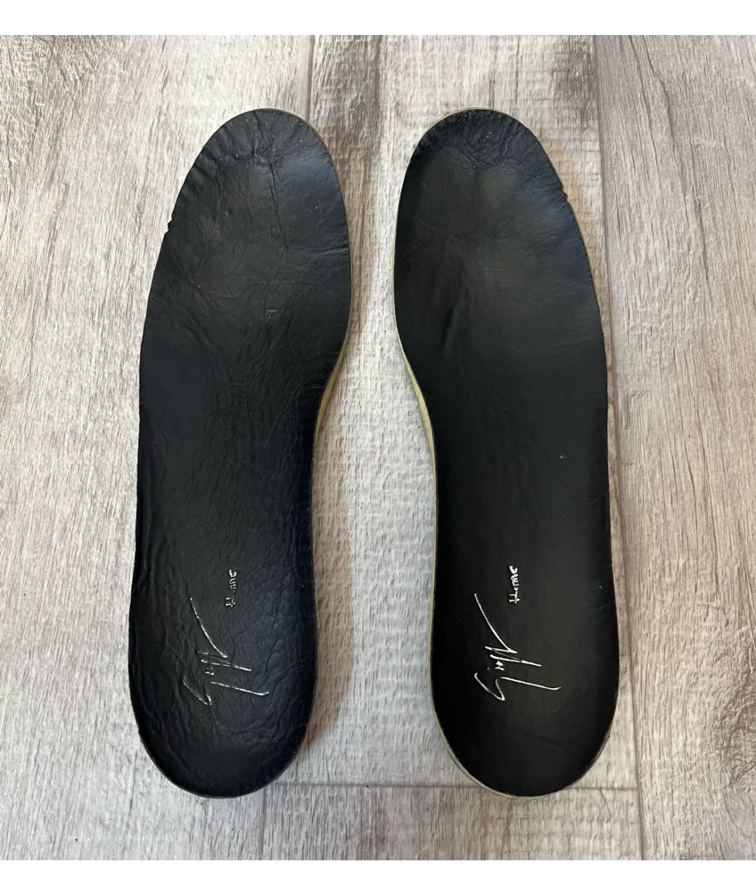 GIUSEPPE ZANOTTI DESIGN Черные кожаные низкие кроссовки / кеды, фото 8