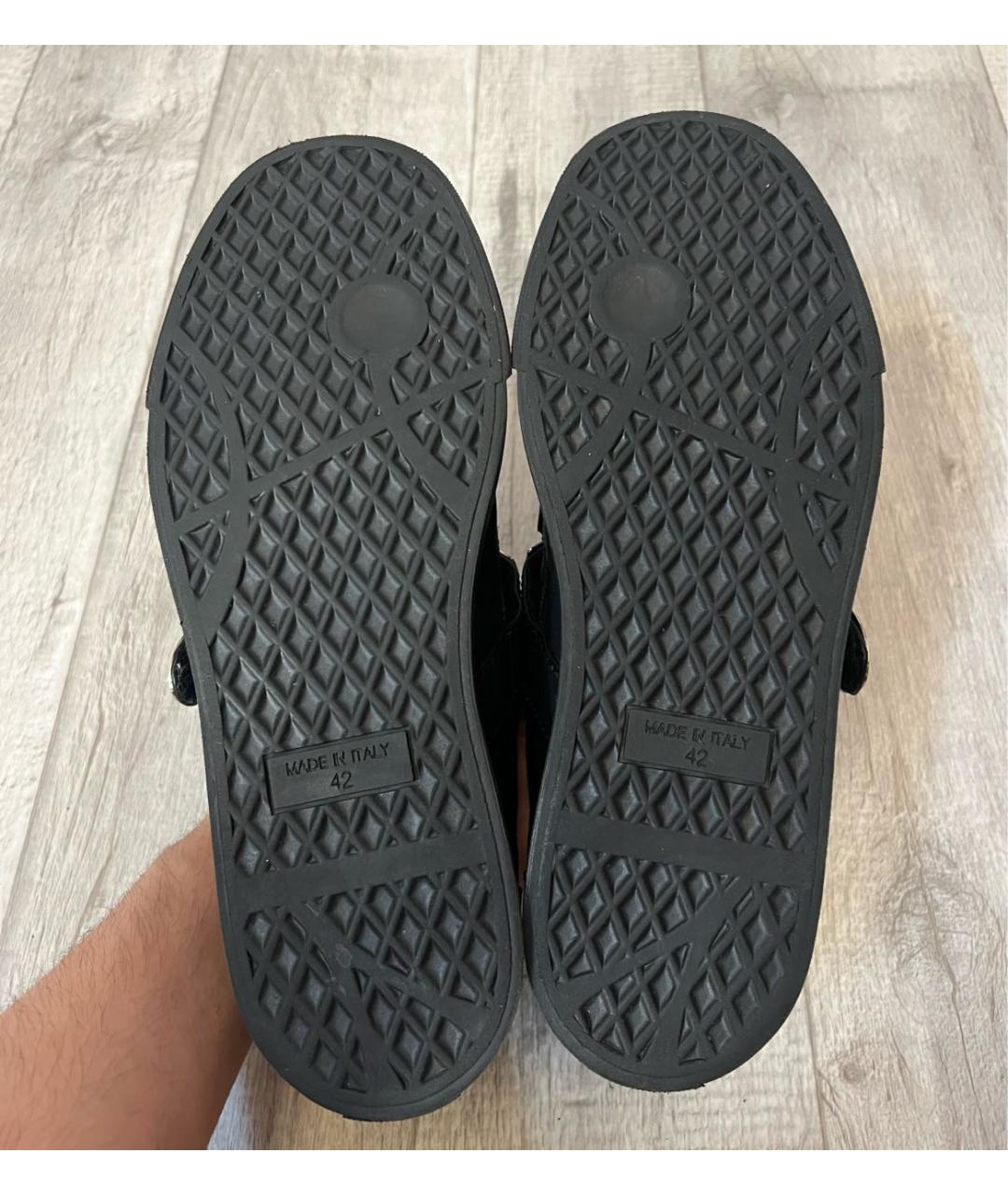 GIUSEPPE ZANOTTI DESIGN Черные кожаные низкие кроссовки / кеды, фото 7