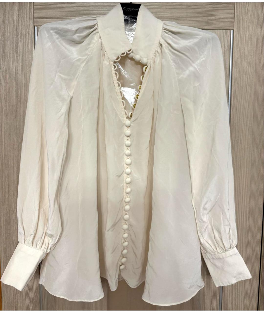 ZIMMERMANN Бежевая шелковая блузы, фото 8