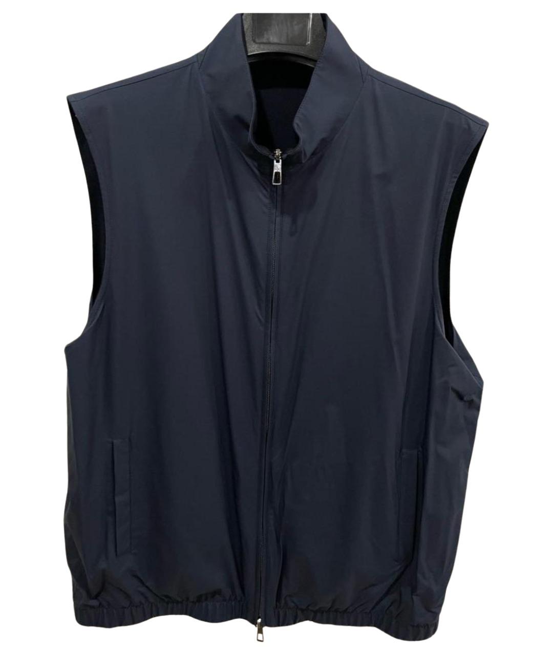 LORO PIANA Темно-синий полиамидовый жилет, фото 1