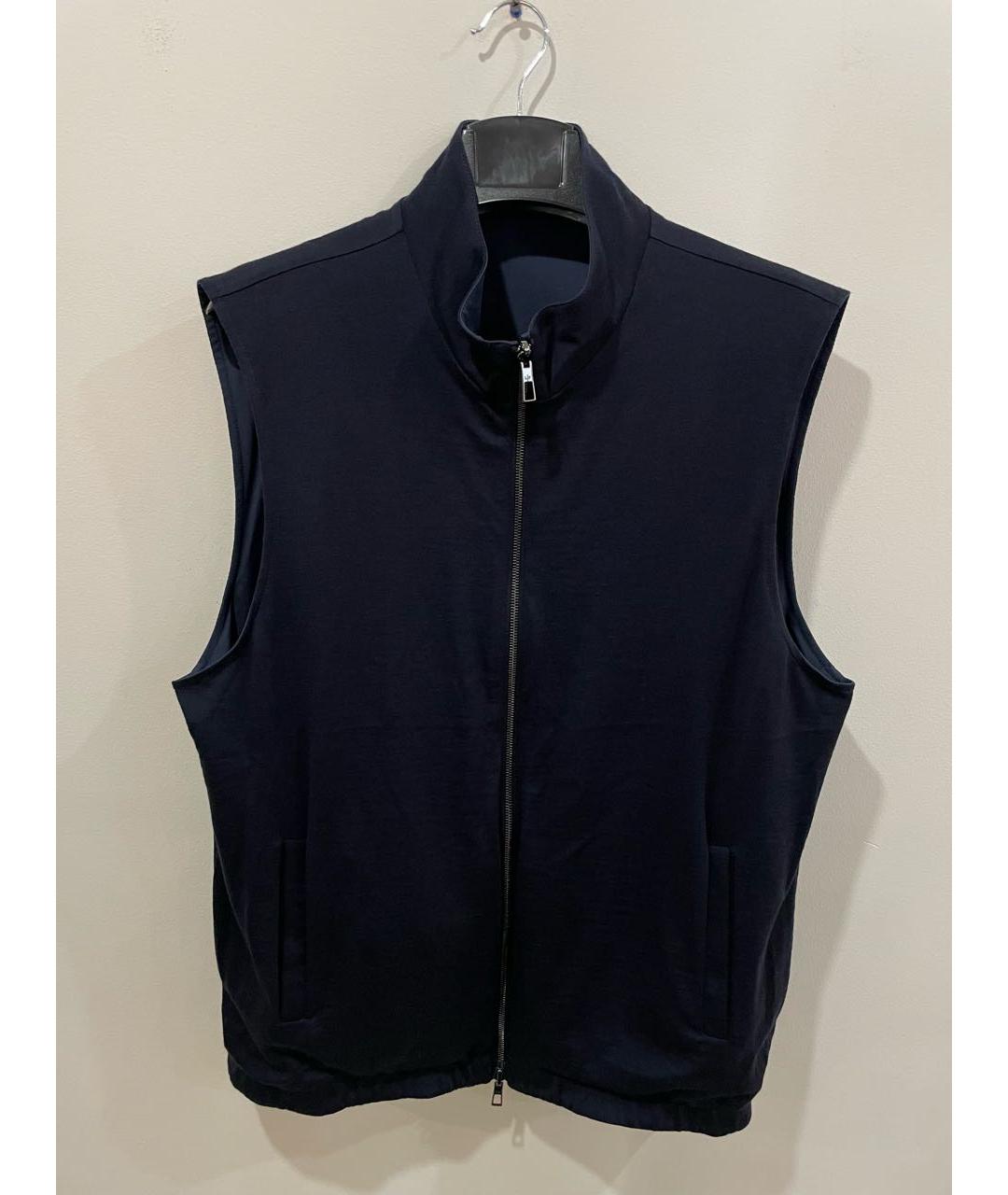LORO PIANA Темно-синий полиамидовый жилет, фото 4