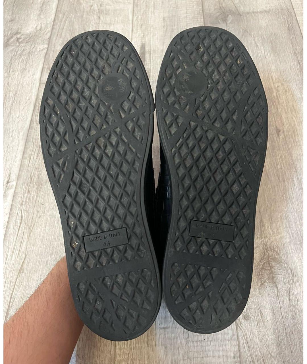 GIUSEPPE ZANOTTI DESIGN Черные кожаные низкие кроссовки / кеды, фото 8