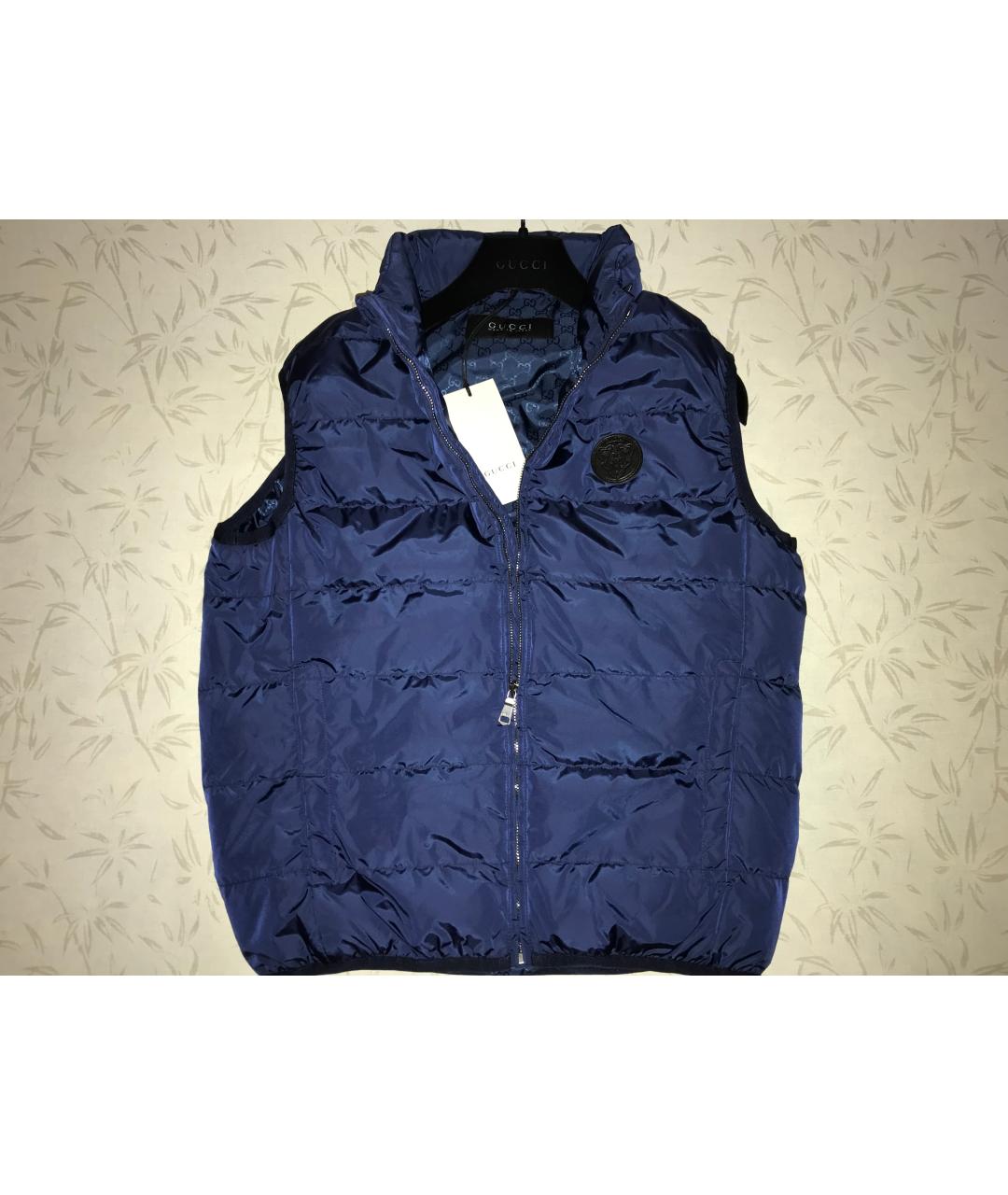 GUCCI Синий полиэстеровый жилет, фото 10