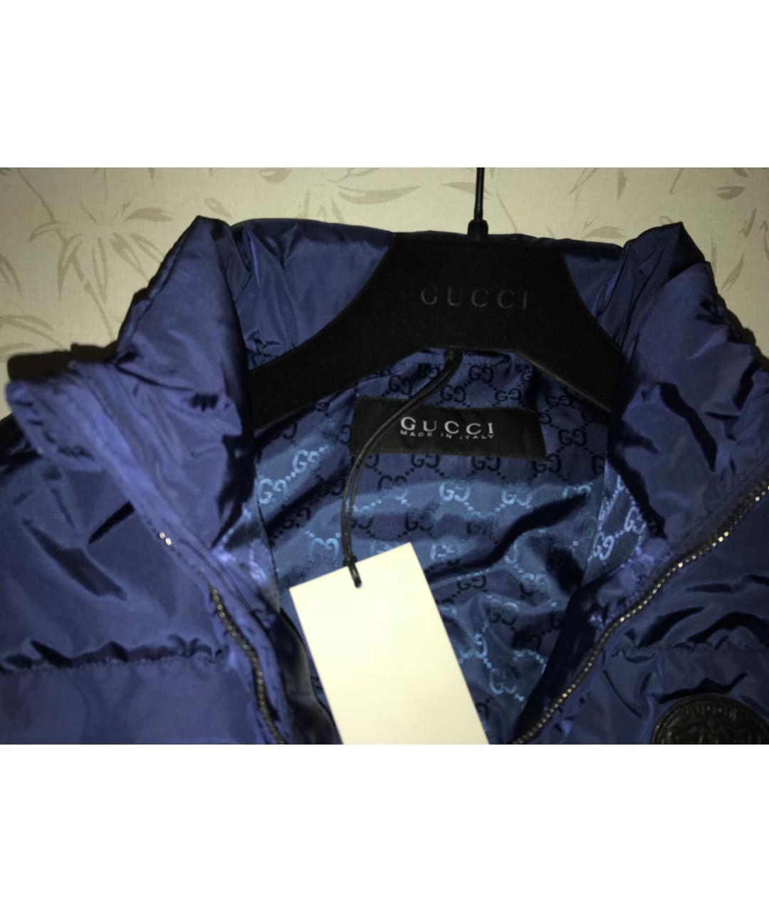 GUCCI Синий полиэстеровый жилет, фото 4