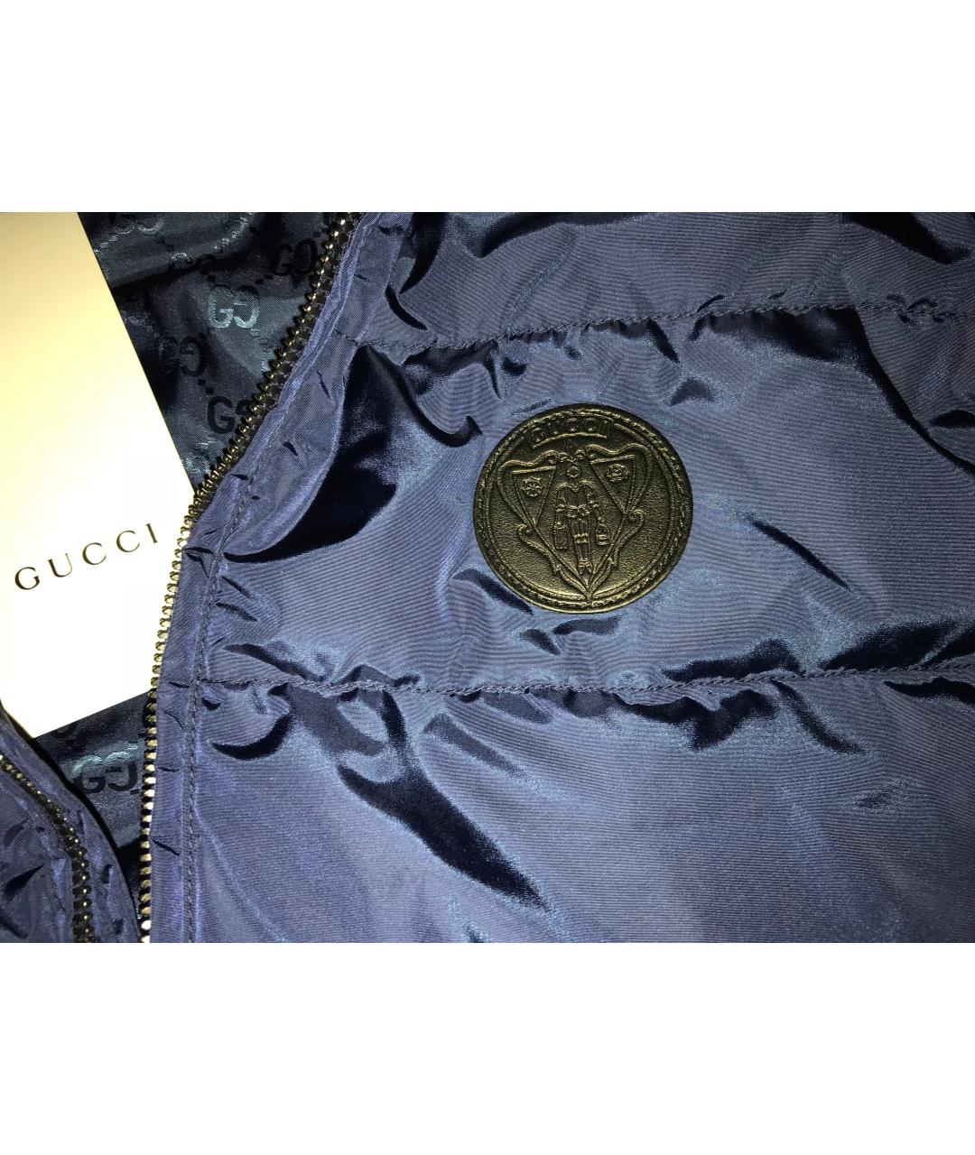 GUCCI Синий полиэстеровый жилет, фото 3