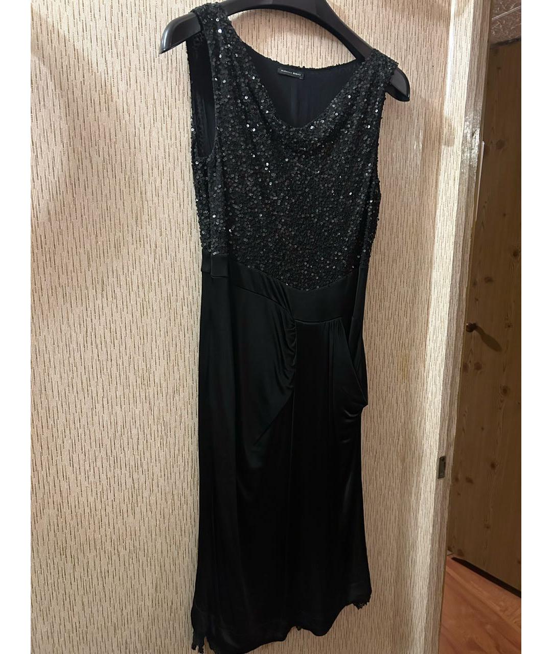 Mariella Burani Черное шелковое коктейльное платье, фото 7