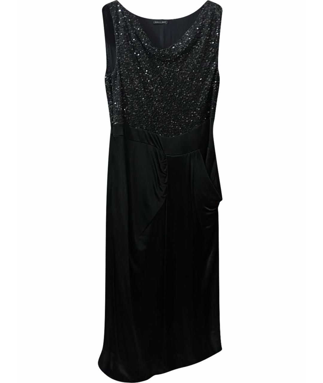 Mariella Burani Черное шелковое коктейльное платье, фото 1