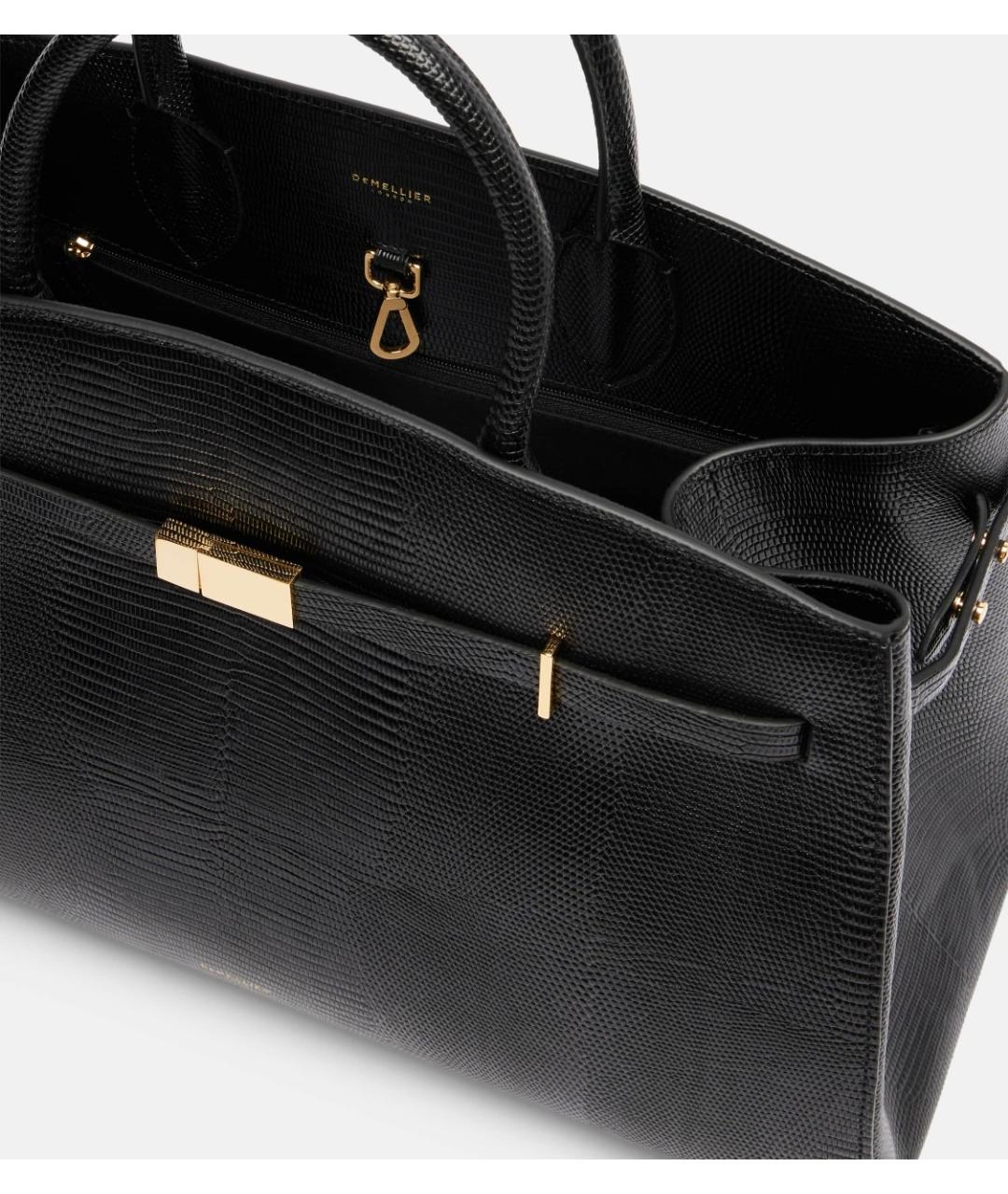 DEMELLIER Черная кожаная сумка с короткими ручками, фото 3