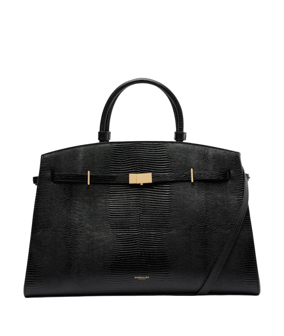 DEMELLIER Черная кожаная сумка с короткими ручками, фото 1
