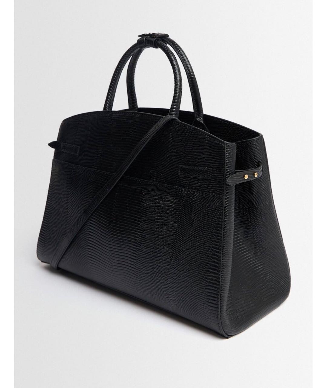 DEMELLIER Черная кожаная сумка с короткими ручками, фото 2