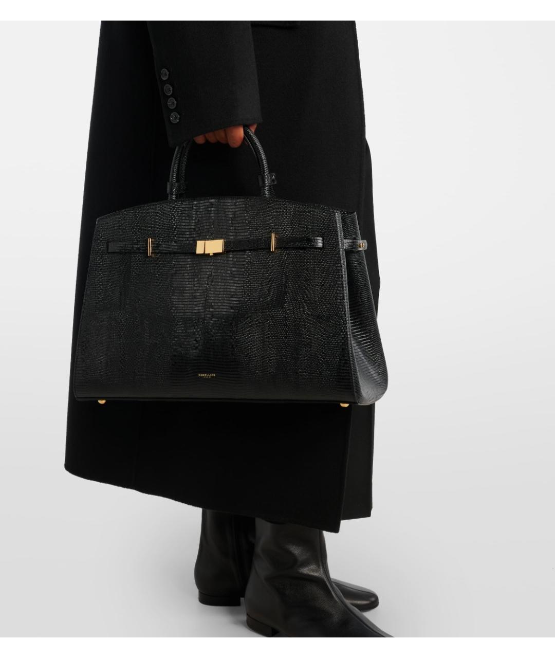 DEMELLIER Черная кожаная сумка с короткими ручками, фото 5