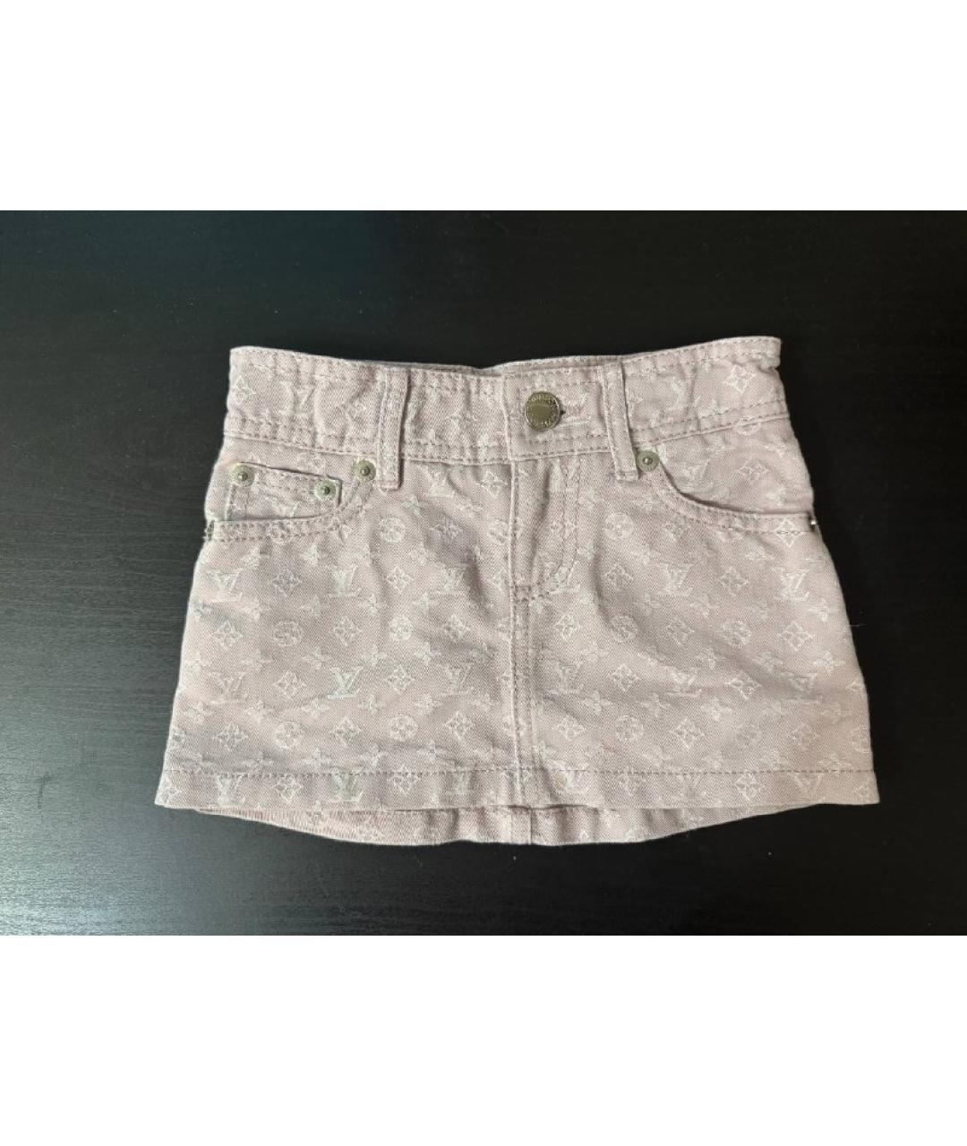 LOUIS VUITTON Розовая деним юбка, фото 7