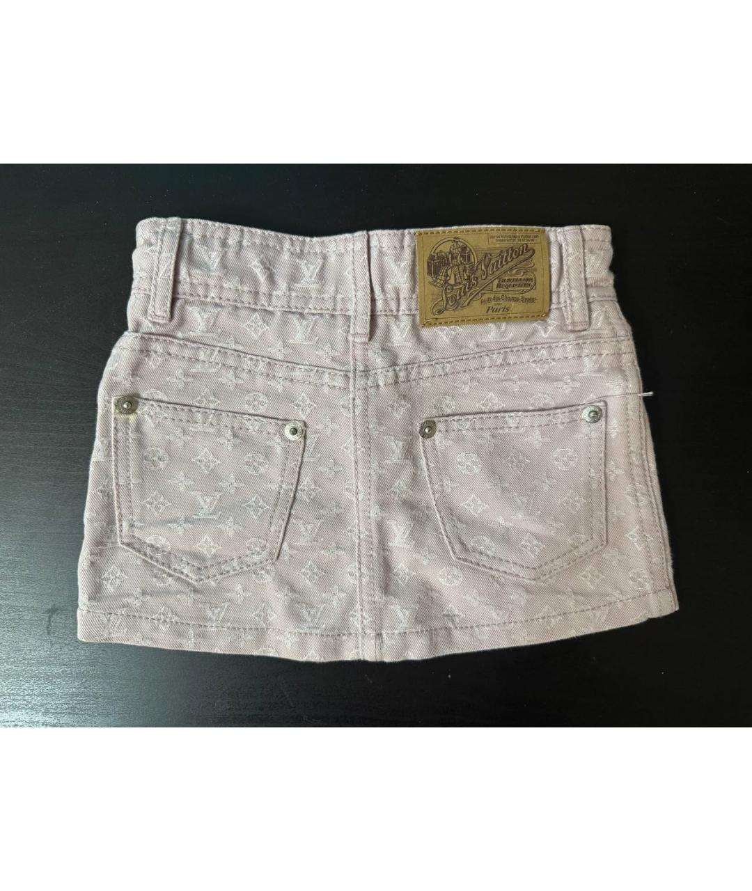 LOUIS VUITTON Розовая деним юбка, фото 2
