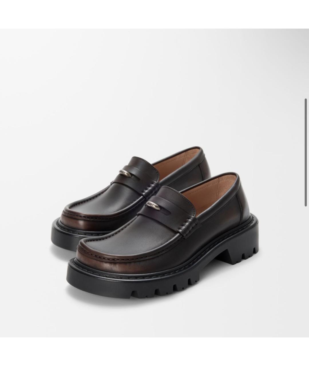 LOEWE Коричневые кожаные лоферы, фото 2