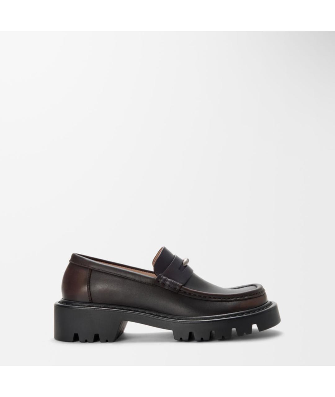 LOEWE Коричневые кожаные лоферы, фото 6