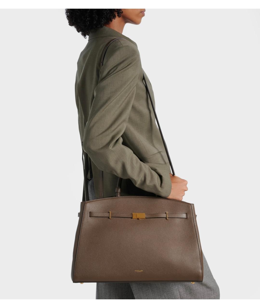 DEMELLIER Коричневая кожаная сумка с короткими ручками, фото 3