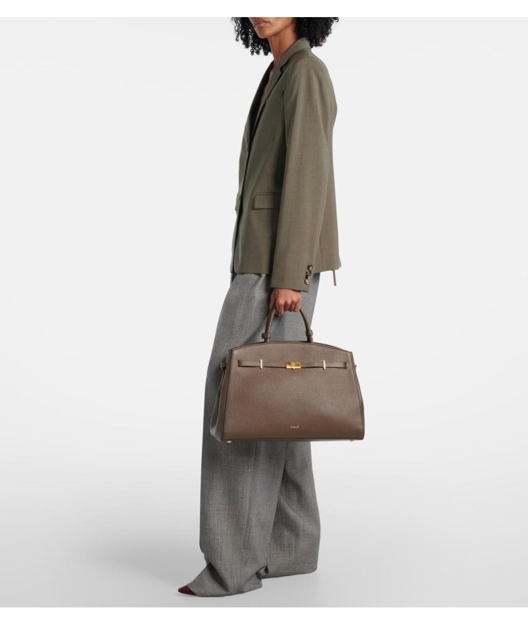 DEMELLIER Коричневая кожаная сумка с короткими ручками, фото 4