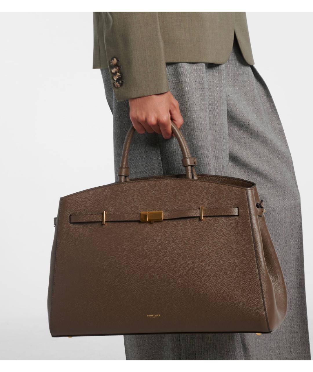 DEMELLIER Коричневая кожаная сумка с короткими ручками, фото 2