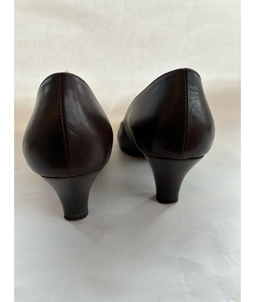 FERRAGAMO Коричневые кожаные туфли, фото 4