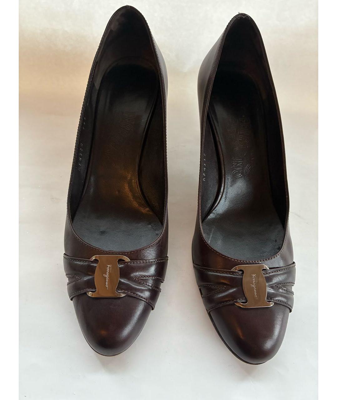 FERRAGAMO Коричневые кожаные туфли, фото 3