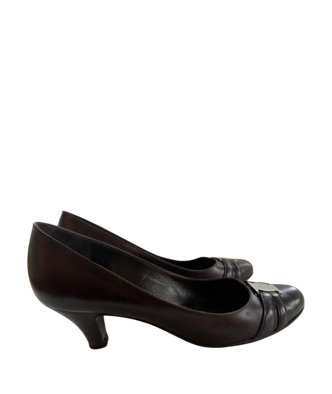 FERRAGAMO Коричневые кожаные туфли, фото 9