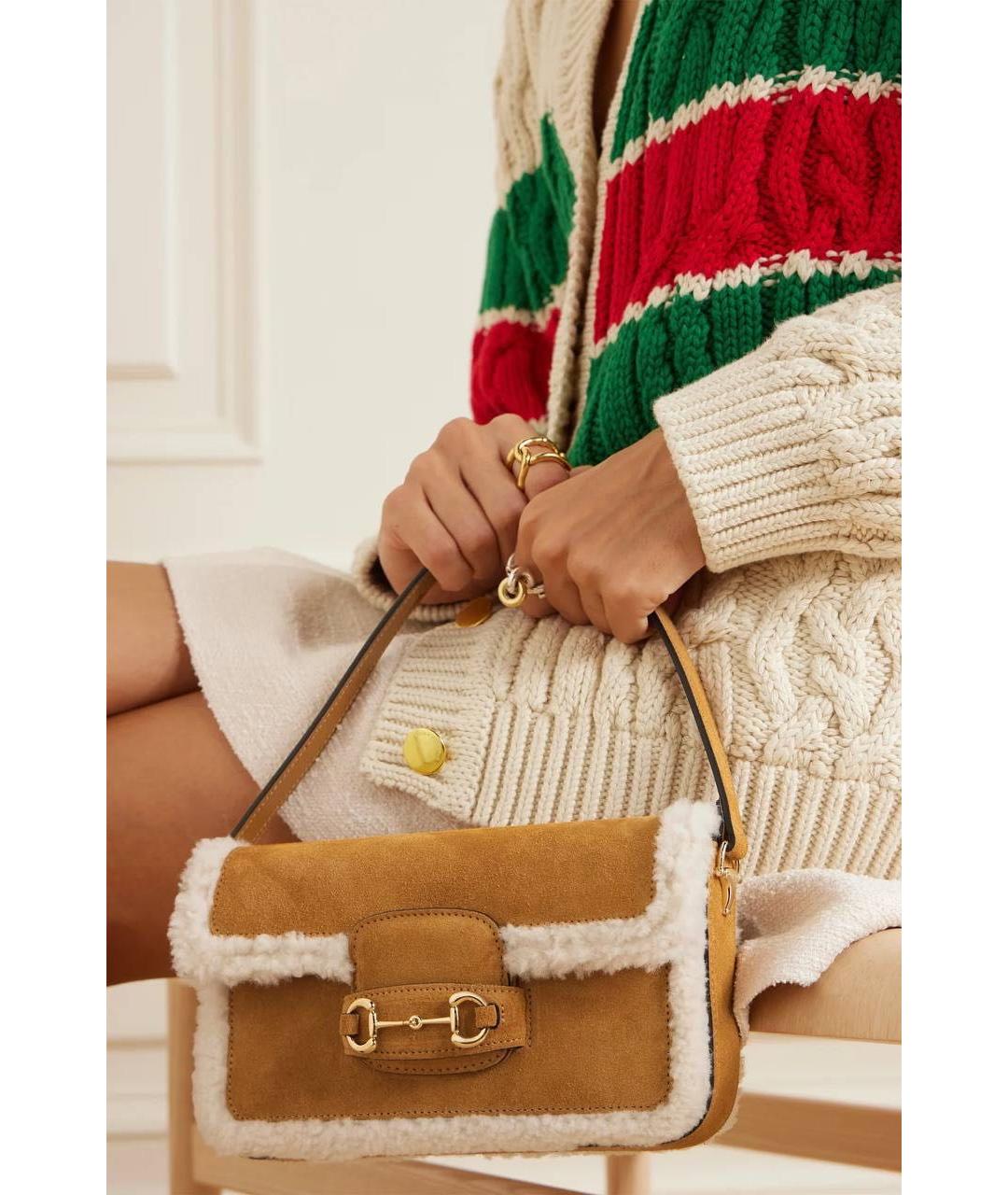 GUCCI Коричневая замшевая сумка через плечо, фото 6