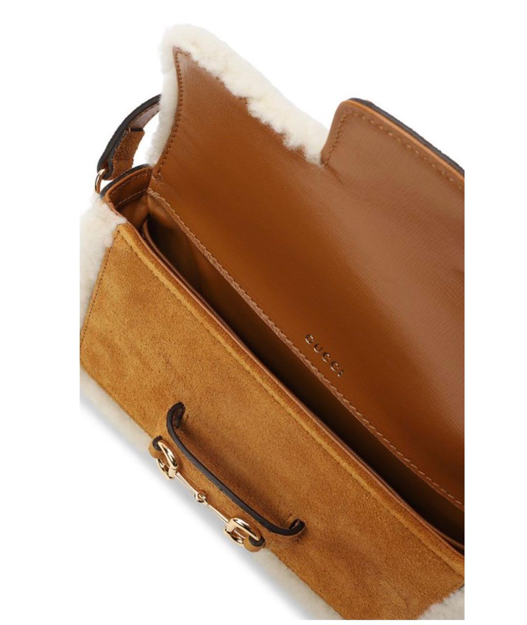 GUCCI Коричневая замшевая сумка через плечо, фото 4