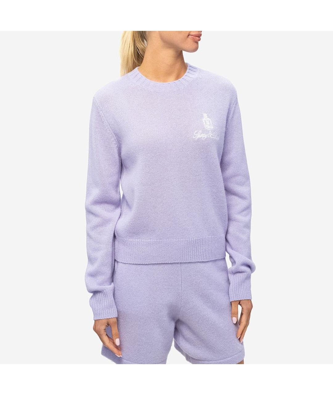 SPORTY AND RICH Фиолетовый кашемировый джемпер / свитер, фото 4