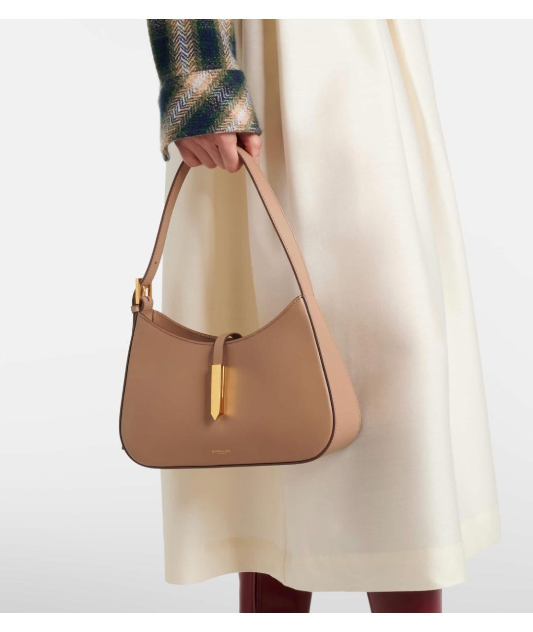 DEMELLIER Бежевая кожаная сумка с короткими ручками, фото 2