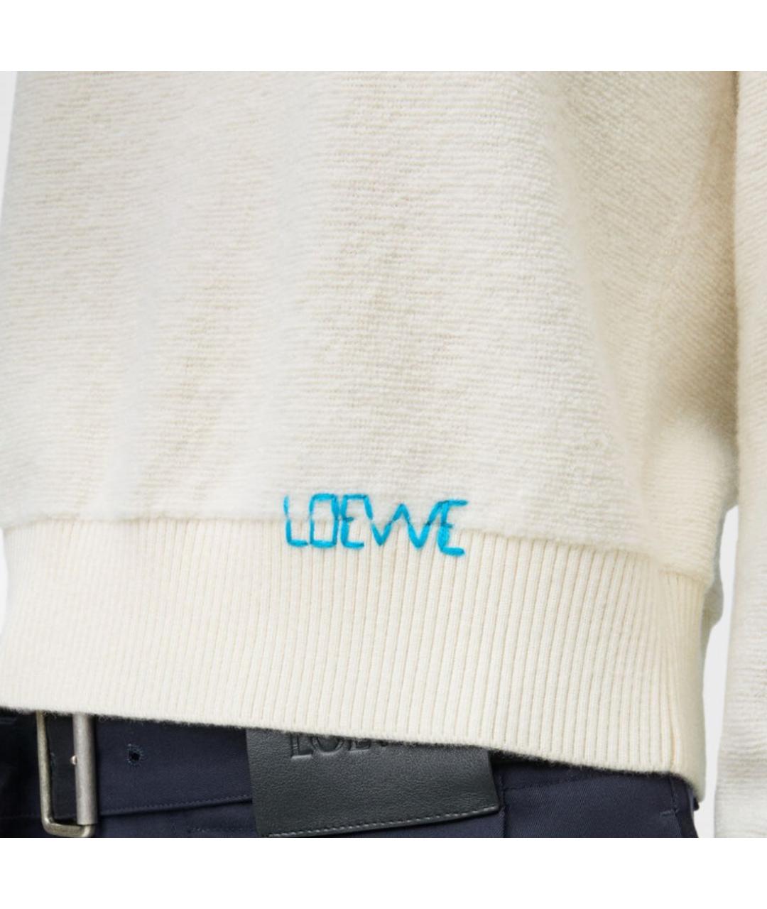 LOEWE Бежевый шерстяной джемпер / свитер, фото 3