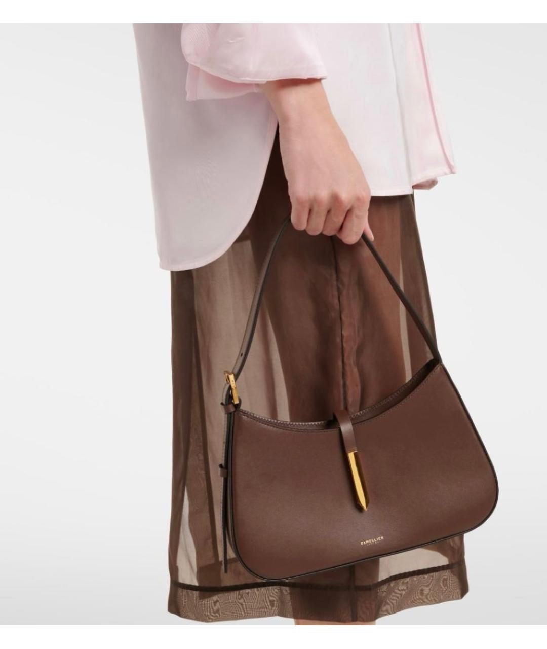 DEMELLIER Коричневая кожаная сумка с короткими ручками, фото 7