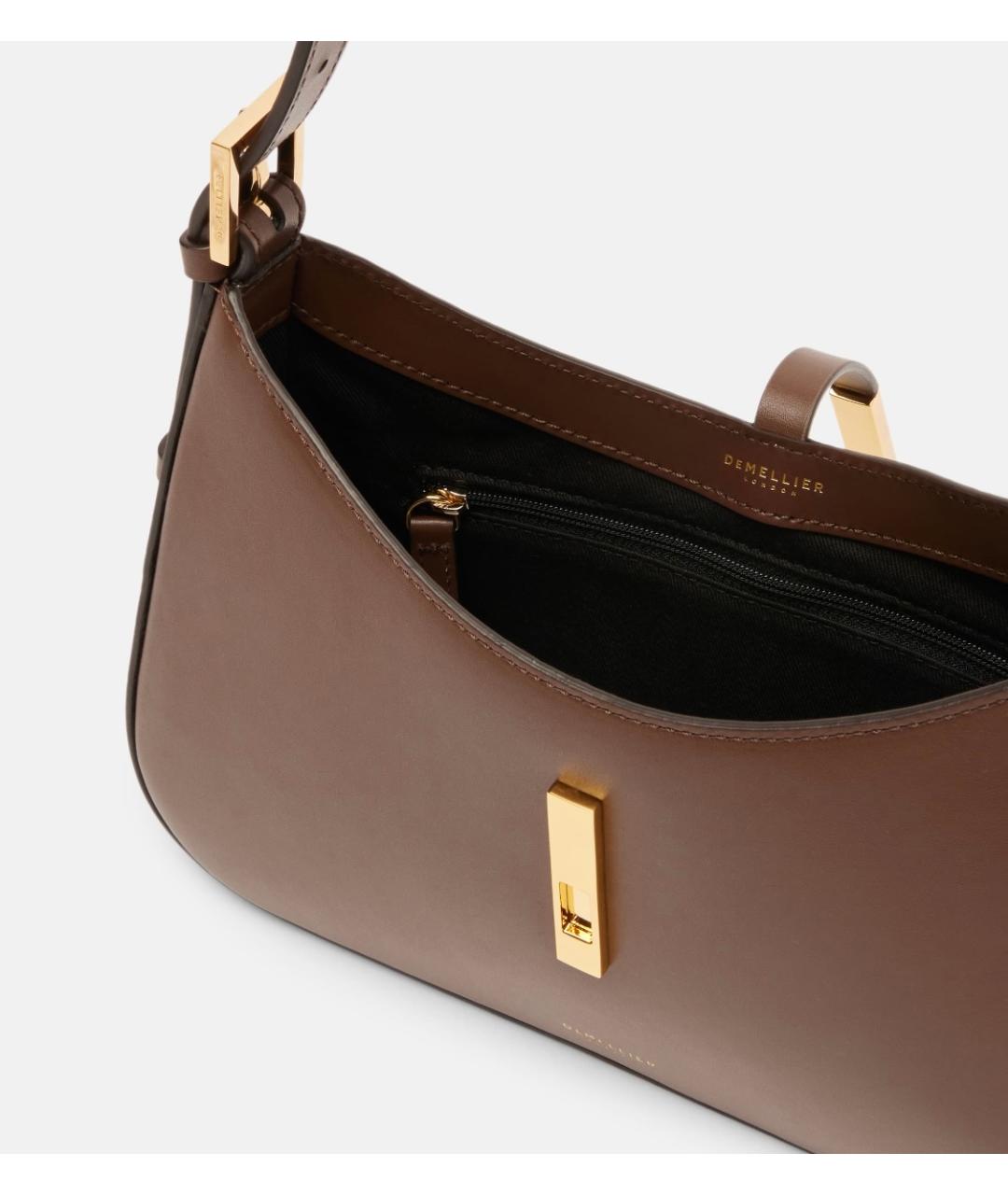 DEMELLIER Коричневая кожаная сумка с короткими ручками, фото 5