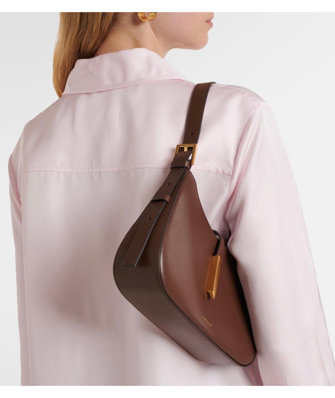 DEMELLIER Коричневая кожаная сумка с короткими ручками, фото 2