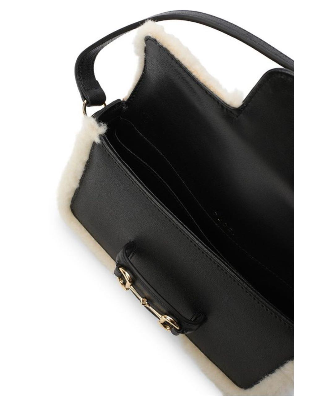 GUCCI Черная кожаная сумка через плечо, фото 4