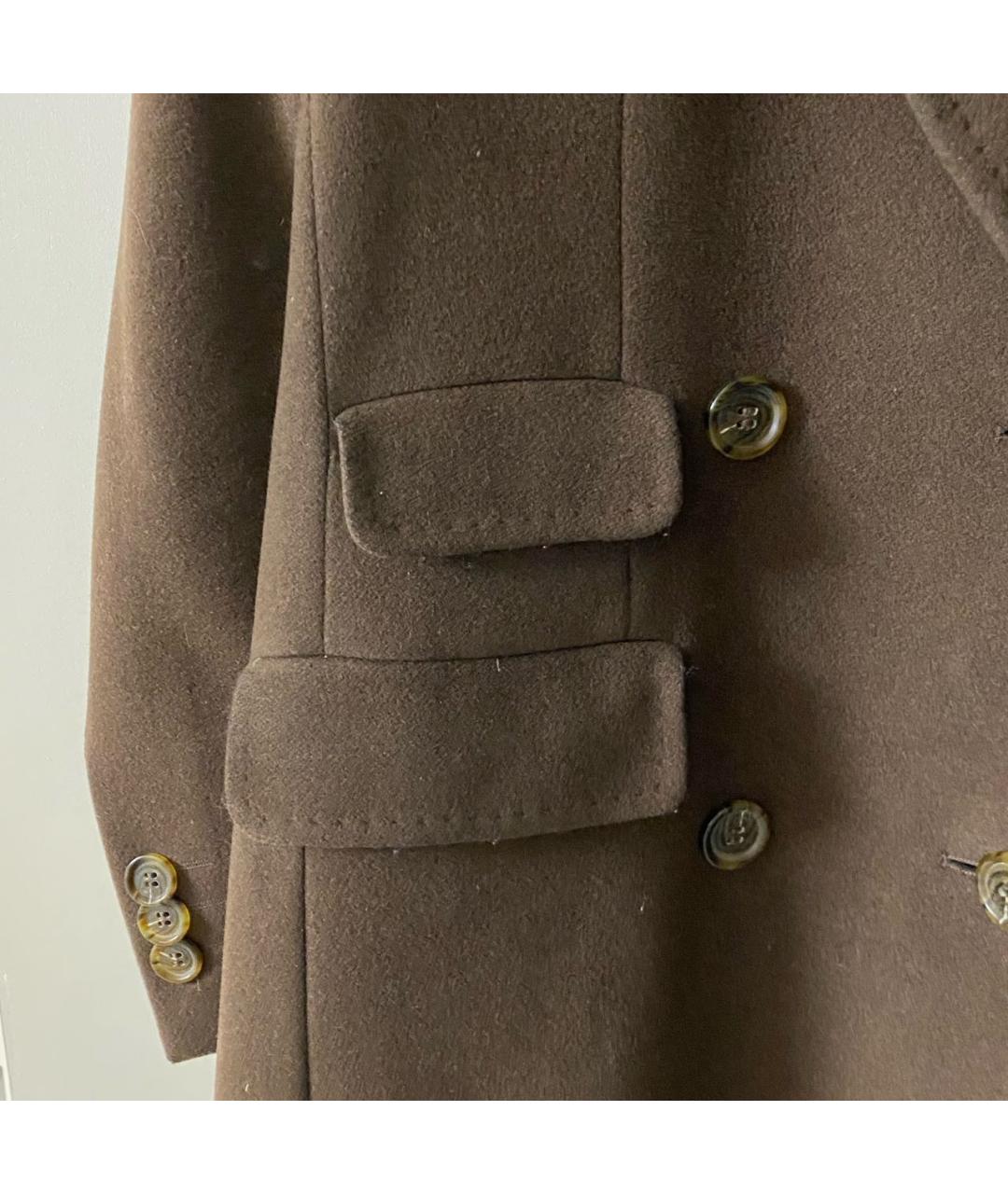 ROBERTO CAVALLI Коричневое шерстяное пальто, фото 7