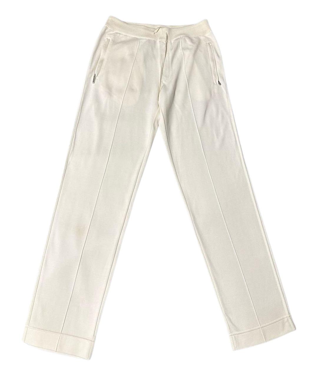 STEFANO RICCI Белые шелковые повседневные брюки, фото 1