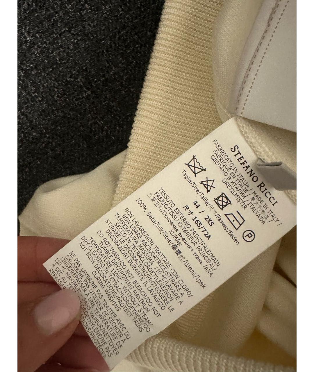 STEFANO RICCI Белые шелковые повседневные брюки, фото 5