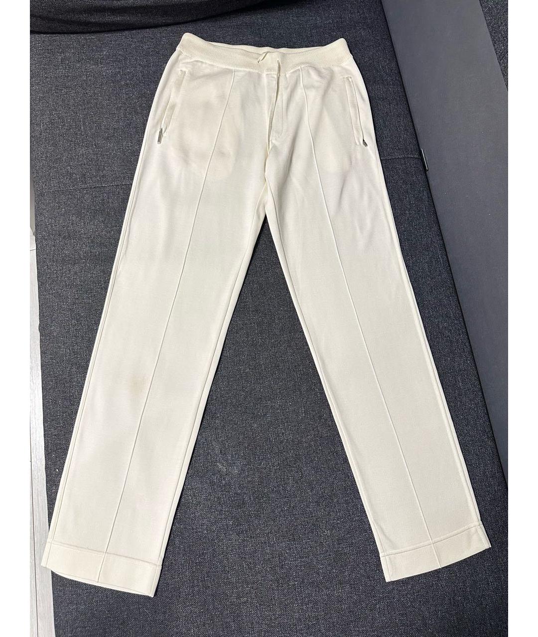 STEFANO RICCI Белые шелковые повседневные брюки, фото 8