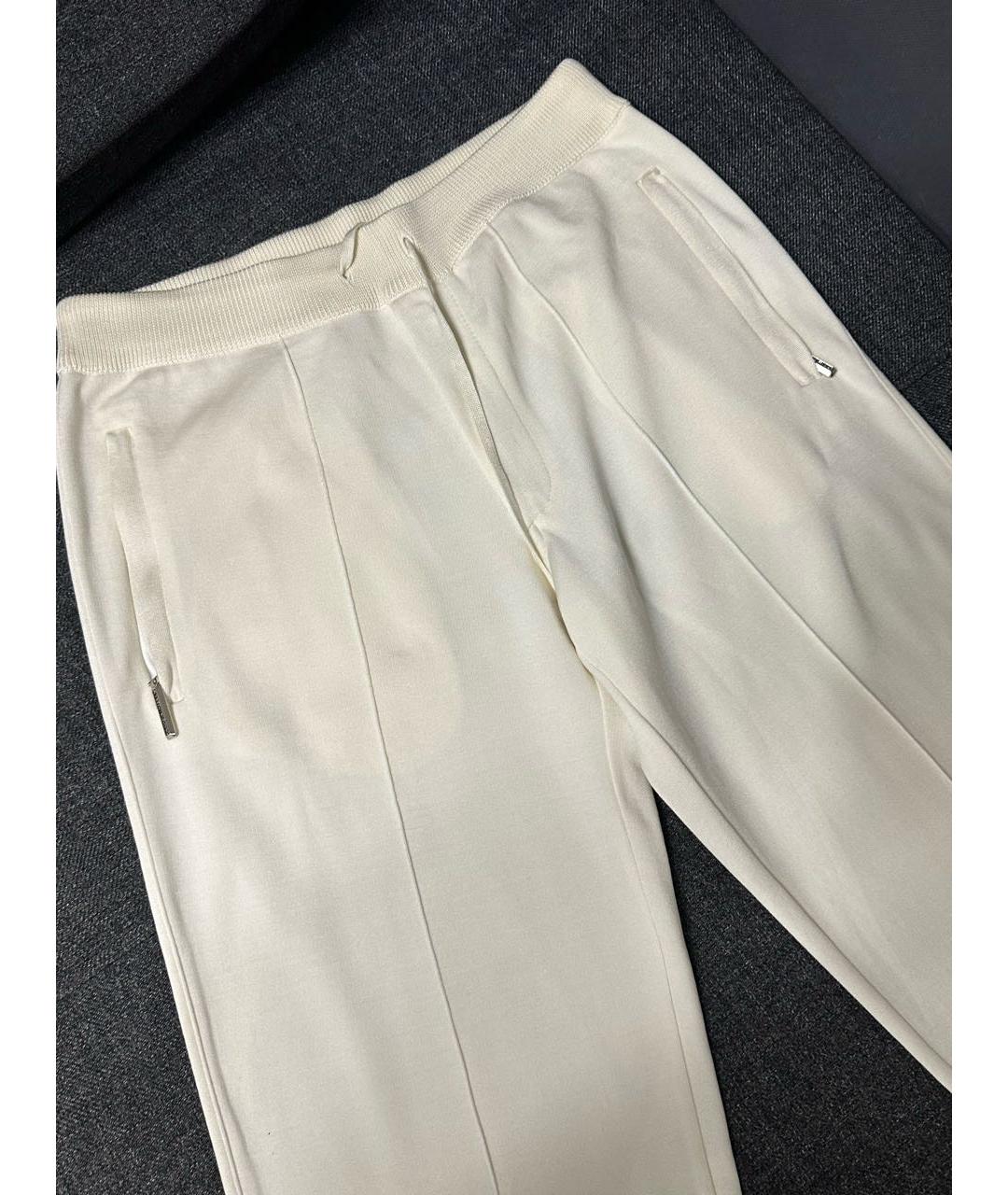 STEFANO RICCI Белые шелковые повседневные брюки, фото 2